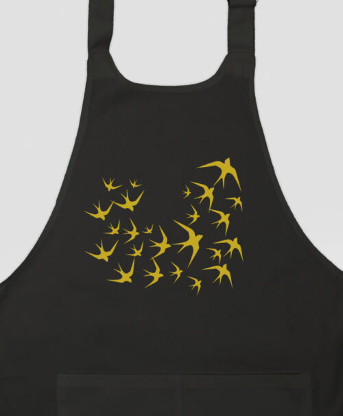 golden swallows black apron detail without lisboa