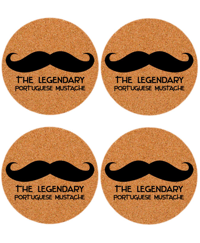 Legendary Portuguese mustache coasters