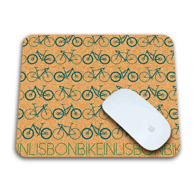 Bike in Lisbon Mousepad with mouse blue printing