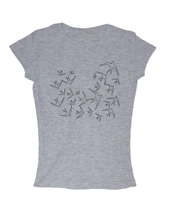 Transparent Swallows Woman T-shirt heather grey creativelisbon