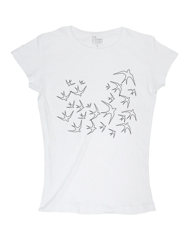 Transparent Swallows Woman T-shirt white creativelisbon