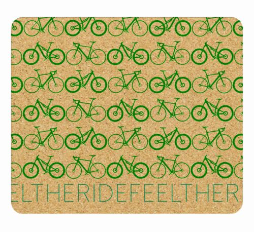 Mini Bikes Cork Mousepad green printing