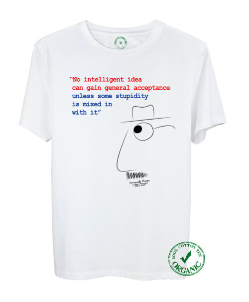 Idea Organic Cotton Tee with quote and the poet cartoon