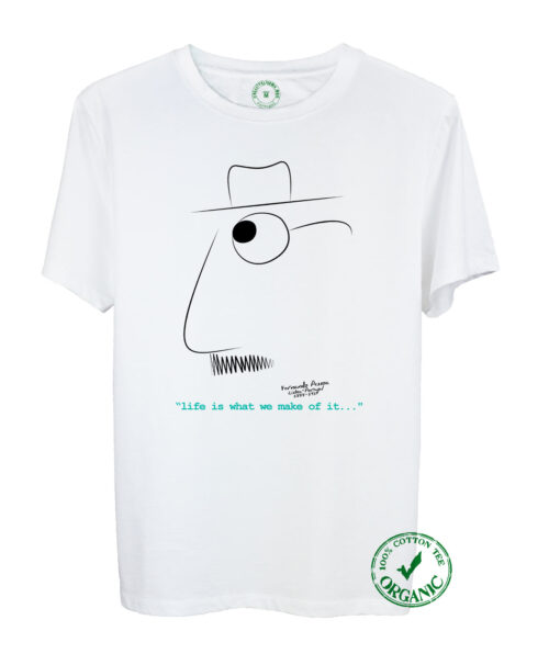 Life Organic Cotton Tee with quote and the poet cartoon