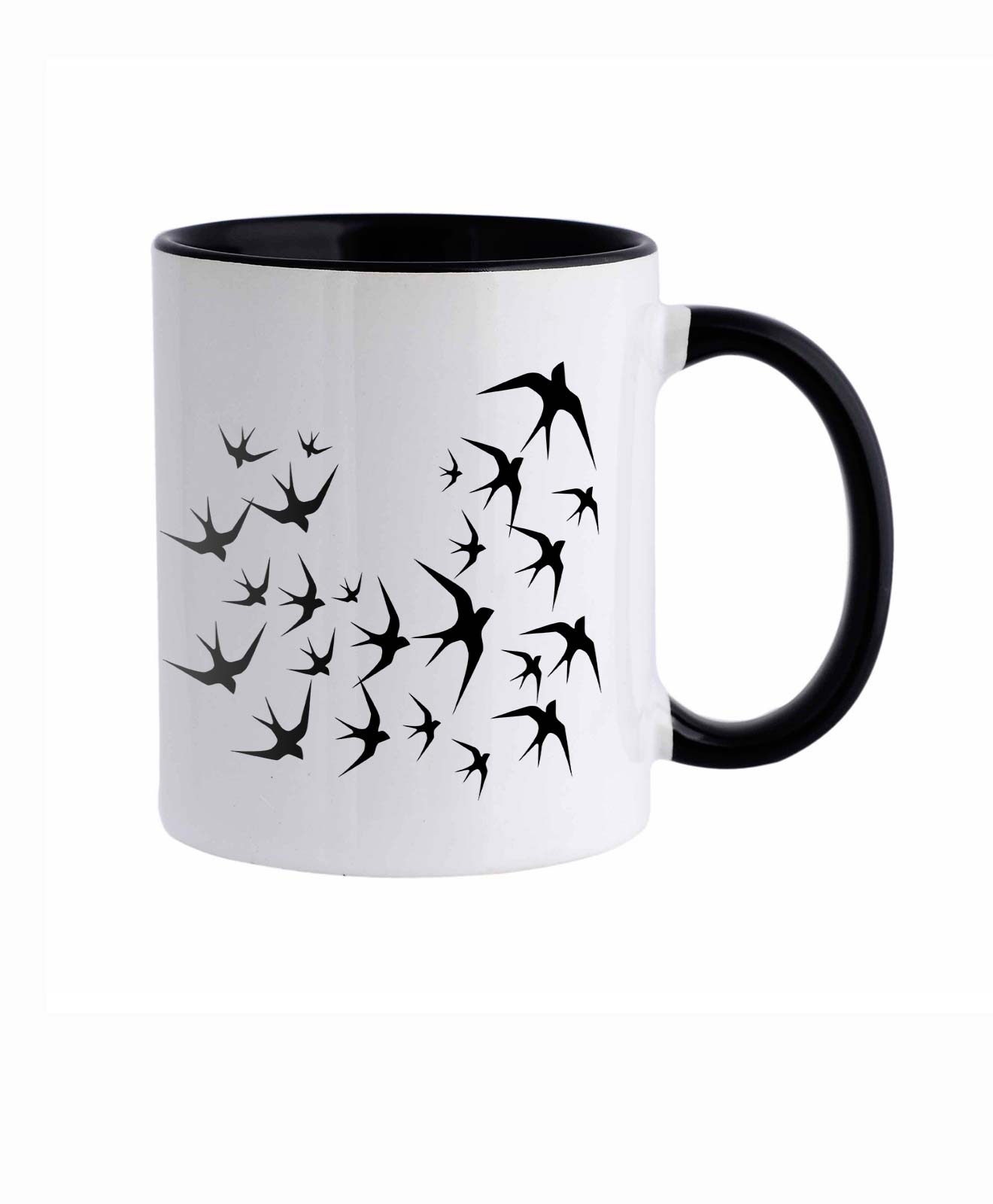 Black Swallows White Mug