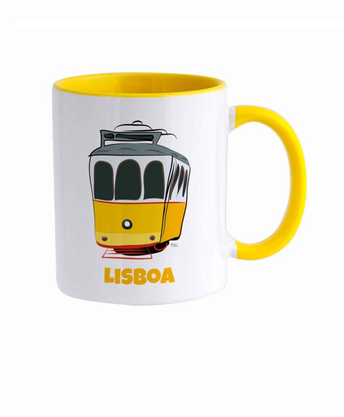 Lisbon Tram Ceramic white Mug
