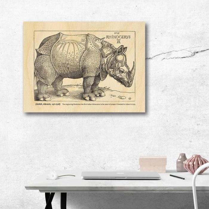Rhinocerus Wood Print