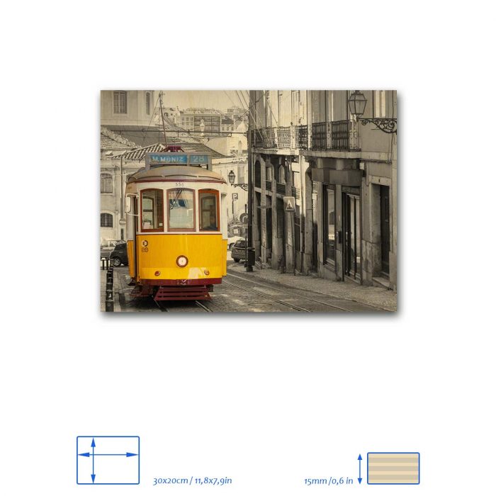 Lisbon Tram Wood Print