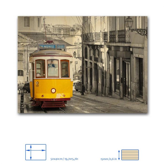 Lisbon Tram Wood Print